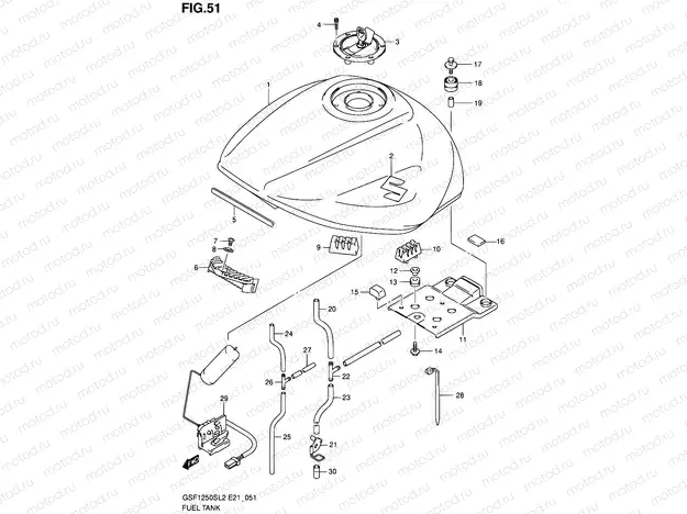 51 - FUEL TANK (GSF1250SL2 E21)
