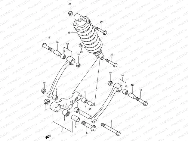 51 - REAR CUSHION LEVER (MODEL J)