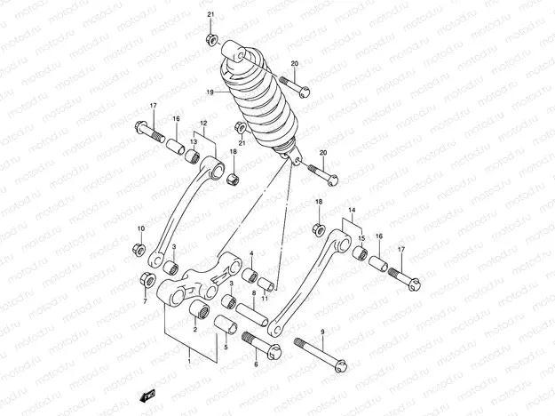 51 - REAR CUSHION LEVER (MODEL J)