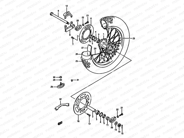 51 - REAR WHEEL (MODEL J)