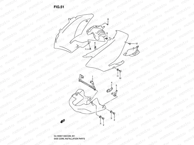 51 - SIDE COWL INSTALLATION PARTS
