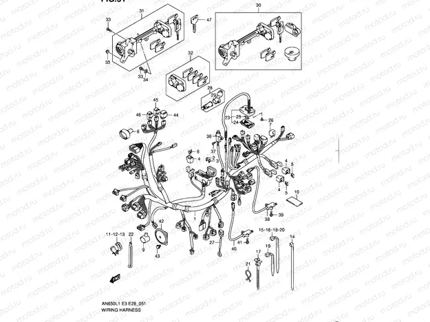 51 - WIRING HARNESS (AN650L1 E03)