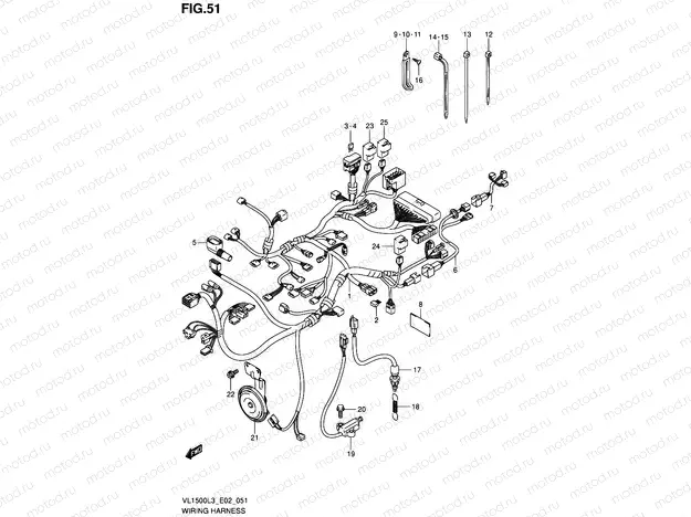 51 - WIRING HARNESS (VL1500L3 E19)