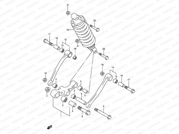 51A - REAR CUSHION LEVER (MODEL K/L/M/N/P/R/S/T)
