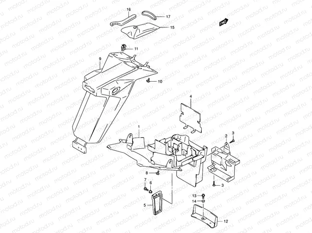 51A - REAR FENDER (MODEL K4/K5/K6/K7)