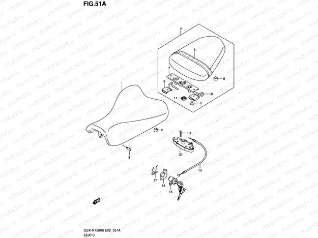 51A - SEAT (GSX-R750K7 P37)