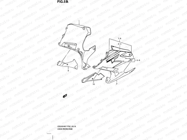 51A - UNDER COWLING  (GS500FHK8)