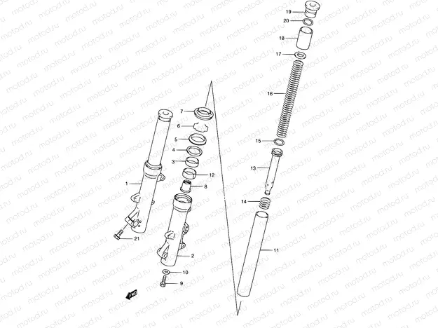 52 - FRONT FORK DAMPER (MODEL W/X)
