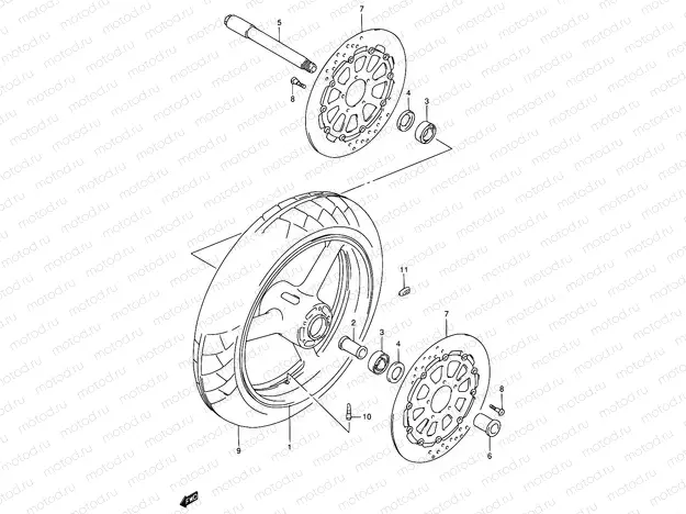 52 - FRONT WHEEL (MODEL T/V)