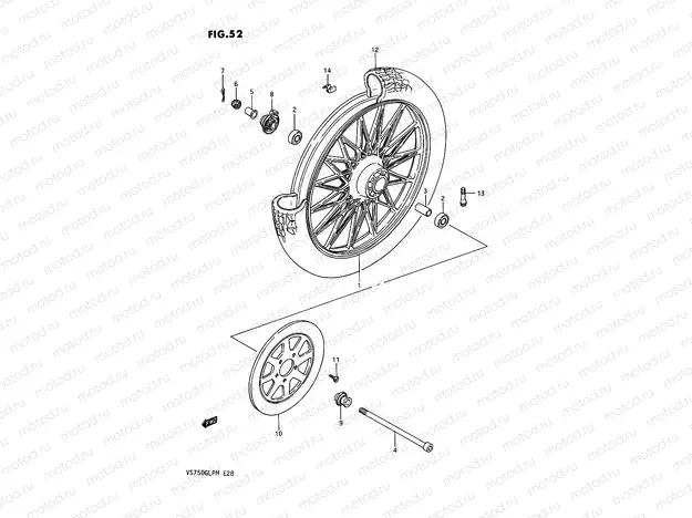 52 - FRONT WHEEL (VS750GLEFG/GLEPG)