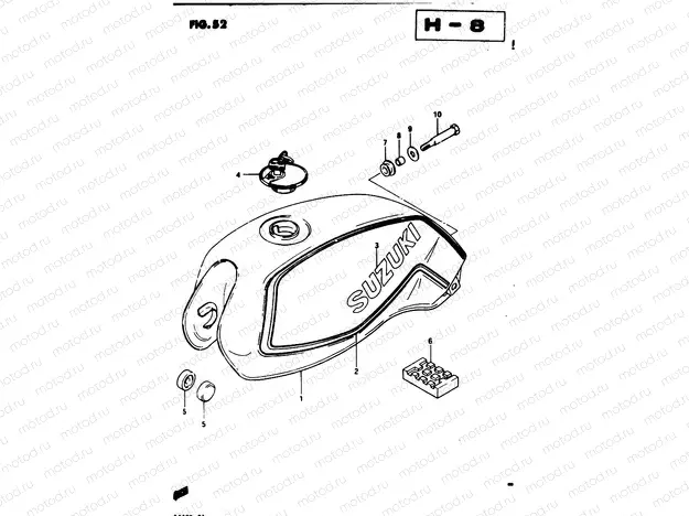 52 - FUEL TANK (GSX250ESD E02, E04, E06, E18, E24, E34)