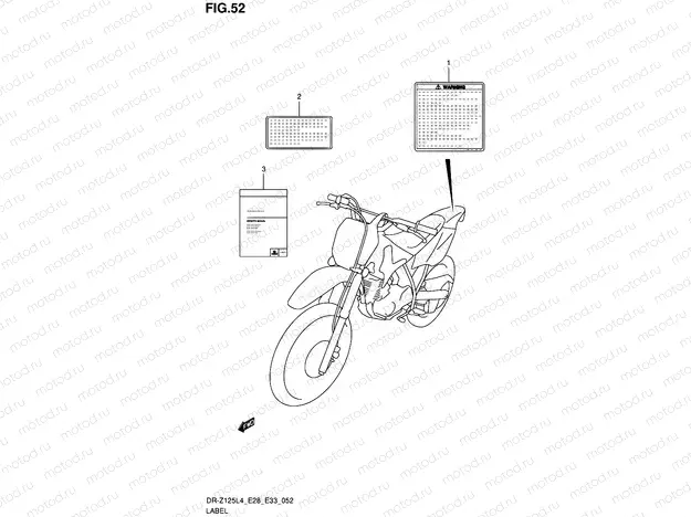 52 - LABEL (DR-Z125LL4 E33)