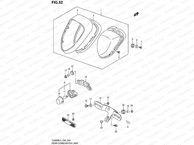 52 - REAR COMBINATION LAMP (VL800BL4 E02)