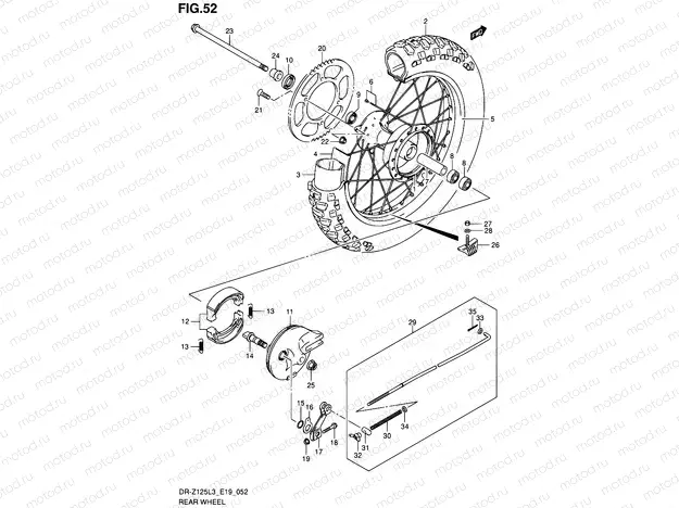 52 - REAR WHEEL (DR-Z125LL3_E19)