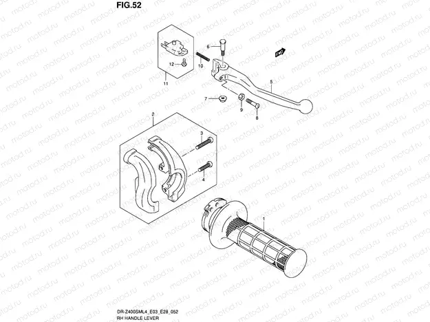 52 - RH HANDLE LEVER