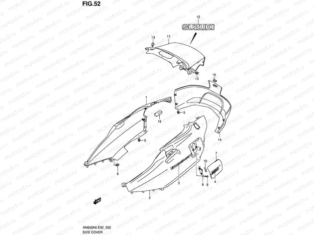 52 - SIDE COVER (AN650K6/K7)