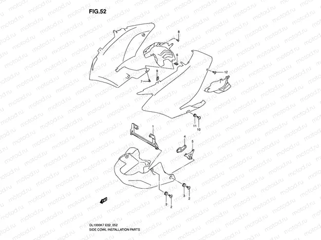 52 - SIDE COWL INSTALLATION PARTS
