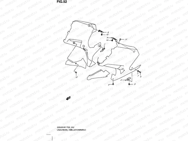 52 - UNDER COWLING INSTALLATION PARTS (WITH COWLING)