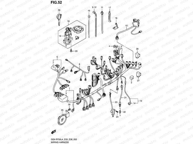 52 - WIRING HARNESS (GSX-R750L4 E33)