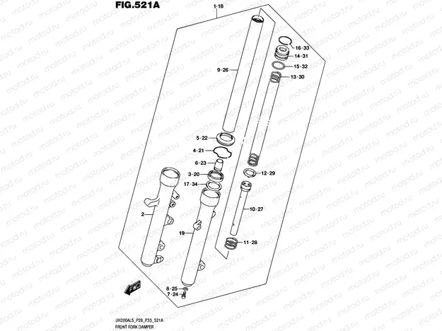 521A - FRONT FORK DAMPER (UH200AL5 P28)