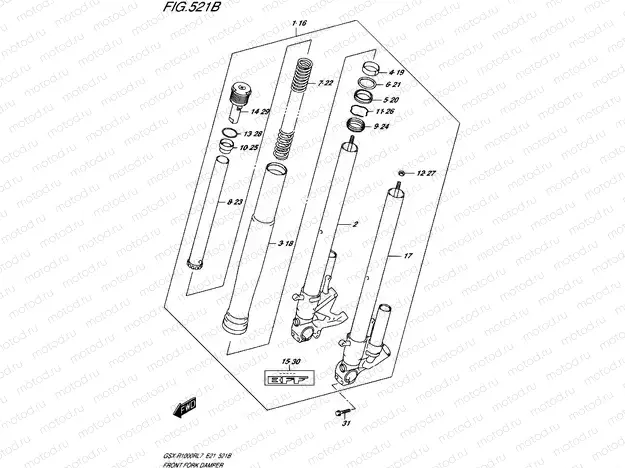521B - FRONT FORK DAMPER (GSX-R1000RZL7 E21)