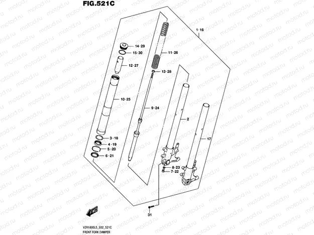 521C - FRONT FORK DAMPER (VZR1800UFL5 E19)