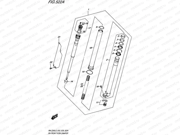 522A - RH FRONT FORK DAMPER