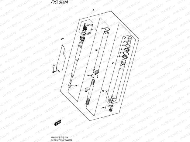 522A - RH FRONT FORK DAMPER