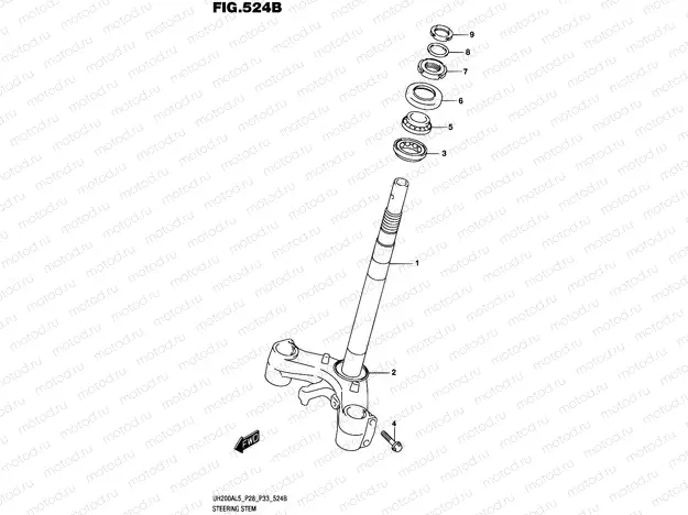 524B - STEERING STEM (UH200AL5 P33)