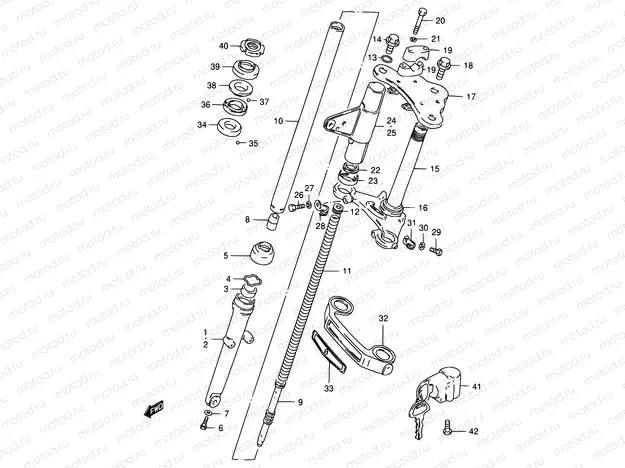 52A - FRONT FORK (GS125UR E71)