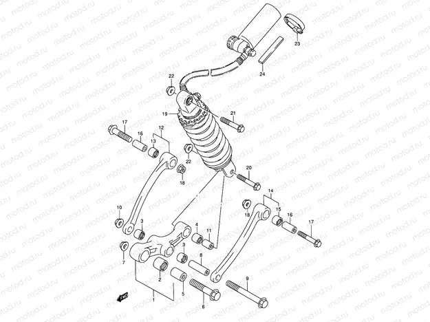 52A - REAR CUSHION LEVER (SEE NOTE)