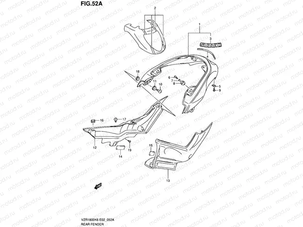52A - REAR FENDER (VZR1800ZK7/ZU2K7/ZK8/ZU2K8/ZK9/ZUFK9/ZL0/ZUFL0)