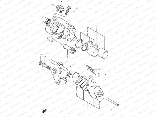 52B - FRONT CALIPER (MODEL K2/K3/K4)