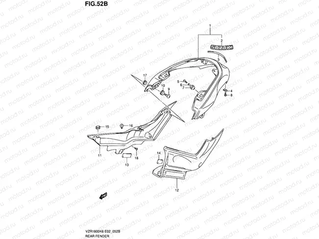 52B - REAR FENDER (VZR1800K8/U2K8/NK8/NU2K8)