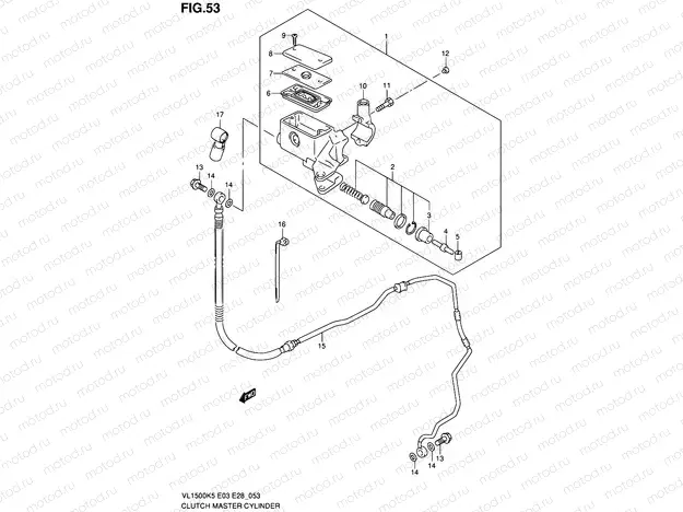 53 - CLUTCH MASTER CYLINDER (MODEL K5/K6)