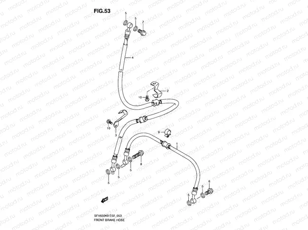 53 - FRONT BRAKE HOSE (SFV650K9/UK9/L0/UL0)