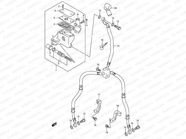 53 - FRONT MASTER CYLINDER (MODEL K5/K6)