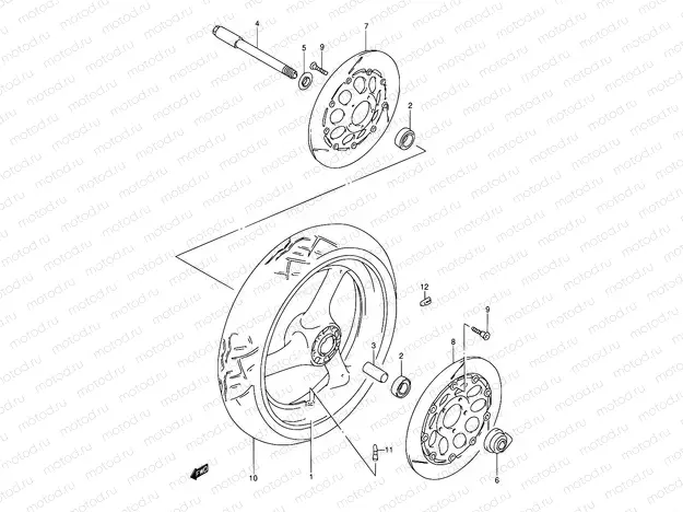 53 - FRONT WHEEL (MODEL P/R)