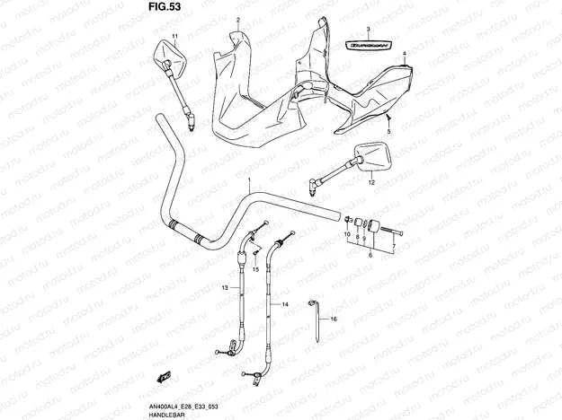 53 - HANDLEBAR (AN400ZAL4 E28)