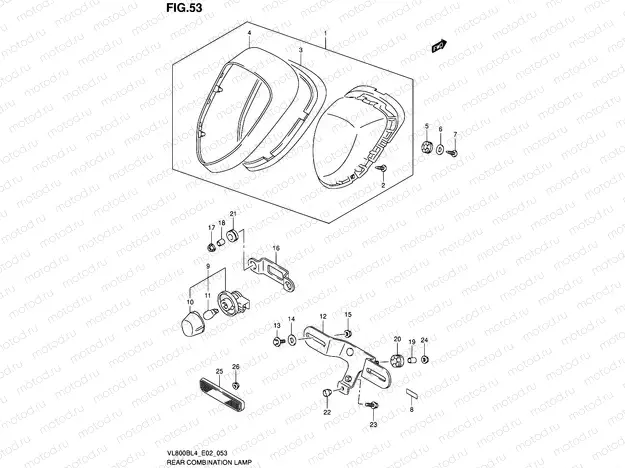 53 - REAR COMBINATION LAMP (VL800BL4 E19)
