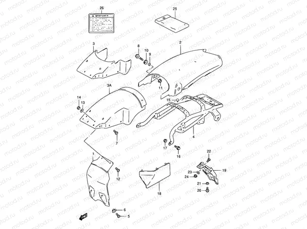 53 - REAR FENDER (MODEL R P31)