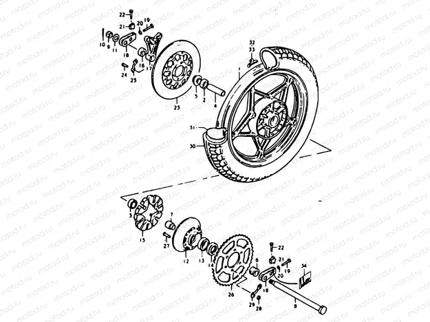 53 - REAR WHEEL (GS1000HC, EC, HN, EN)