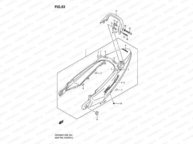 53 - SEAT TAIL COVER (GSF650K7/UK7/AK7/UAK7)