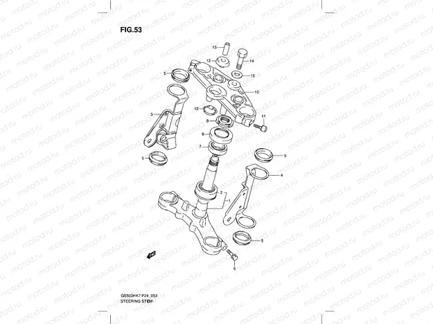 53 - STEERING STEM (GS500H)