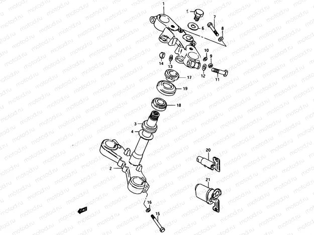 53 - STEERING STEM (MODEL D)