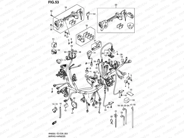 53 - WIRING HARNESS (AN650AL1 E28)