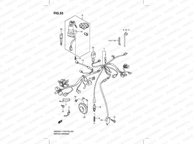 53 - WIRING HARNESS (GS500H P28)