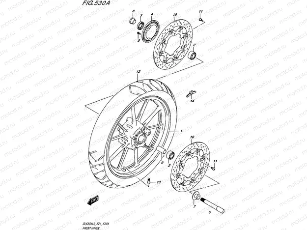 530A - FRONT WHEEL (DL650A,DL650AUE)