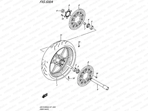 530A - FRONT WHEEL (GSX-R1000AL8 E21) (FOR YWW)