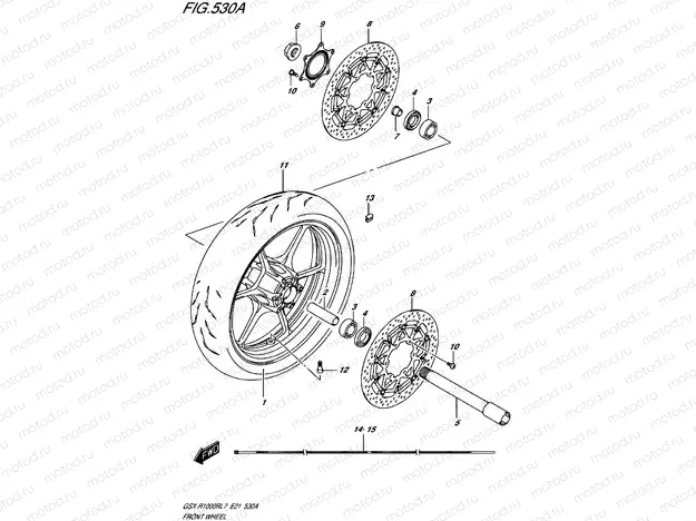 530A - FRONT WHEEL (GSX-R1000RL7 E21)